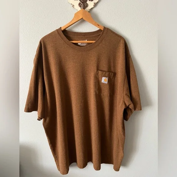Carhartt Loose Fit Heavyweight Short-Sleeve Pocket T-Shirt  3XL Walnut Brown EUC - Picture 2 of 9